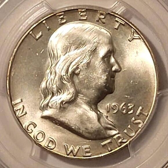 1963 Franklin Half Dollar MS65 PCGS - Picture 3 of 4